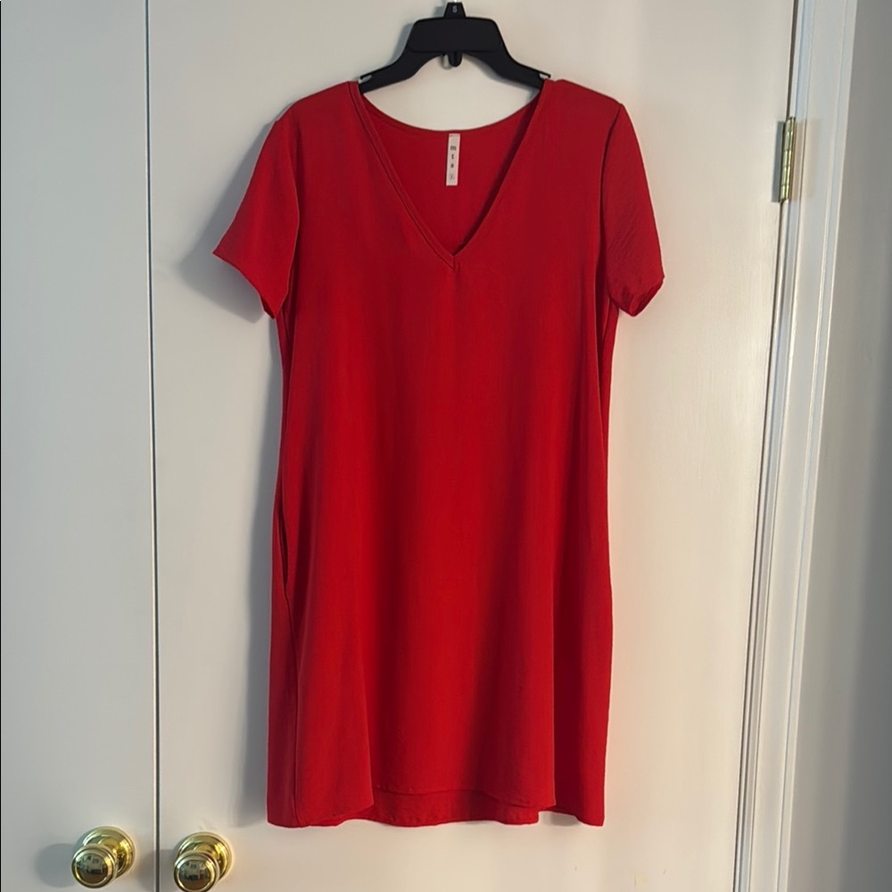 MTS Red V-Neck Dress
